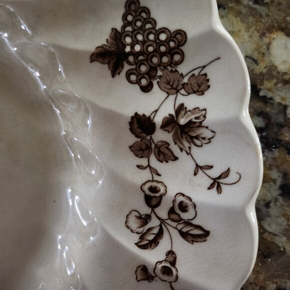 Bountiful brown by Myott Staffordshire England. Transferware Oval platter. 16.5 - Picture 4 of 13